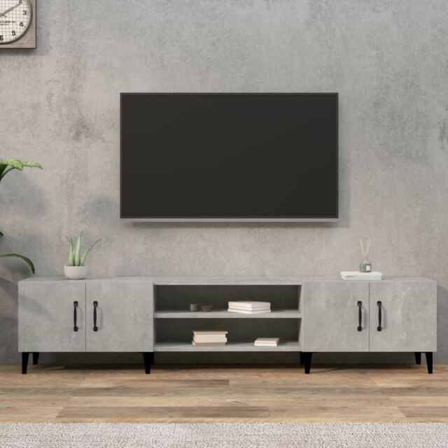 Berkfield Home TV Cabinet Concrete Grey 180x31.5x40 cm Engineered Wood - image 1