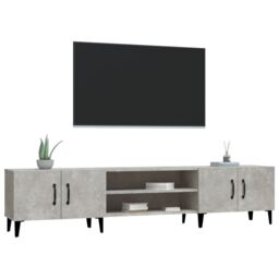 Berkfield Home TV Cabinet Concrete Grey 180x31.5x40 cm Engineered Wood - thumbnail 4