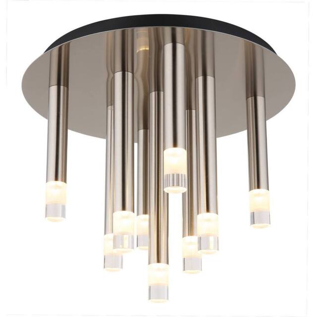 Netlighting Ryan Multi Arm Semi Flush Ceiling Lamp Nickel Matt 9x G9 in Grey - image 1