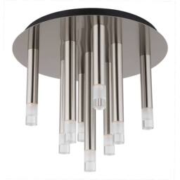 Netlighting Ryan Multi Arm Semi Flush Ceiling Lamp Nickel Matt 9x G9 in Grey - thumbnail 2