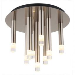 Netlighting Ryan Multi Arm Semi Flush Ceiling Lamp Nickel Matt 9x G9 in Grey
