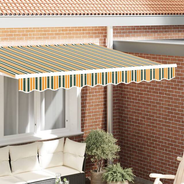 Berkfield Home Awning Valance for 3.5 m Frame Green & Yellow 3.3 x 0.2 m - image 1
