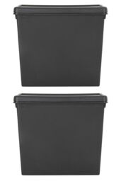 Wham Bam 2 x 92L Stackable Plastic Storage Box & Lid in Black - thumbnail 4