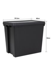 Wham Bam 2 x 92L Stackable Plastic Storage Box & Lid in Black - thumbnail 5