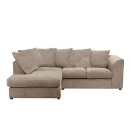 Furnishings For Less UK Fern Beige Chenille Fabric Chenille 3 to 4 Seater L Shaped Corner Sofa Left Hand Facing - thumbnail 1