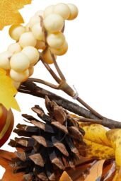H&O Direct 180cm Halloween Artificial White Berry Pumpkin Maple Leaf Vine Decoration in Yellow - thumbnail 5