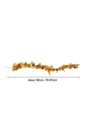 H&O Direct 180cm Halloween Artificial White Berry Pumpkin Maple Leaf Vine Decoration in Yellow - thumbnail 6