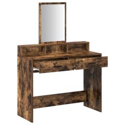 Berkfield Home Dressing Table with Drawers - Smoked Oak, 100x41x140 cm in Brown - Size: 100 x 41 x 140 cm - thumbnail 5