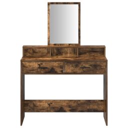 Berkfield Home Dressing Table with Drawers - Smoked Oak, 100x41x140 cm in Brown - Size: 100 x 41 x 140 cm - thumbnail 6