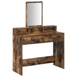Berkfield Home Dressing Table with Drawers - Smoked Oak, 100x41x140 cm in Brown - Size: 100 x 41 x 140 cm - thumbnail 2