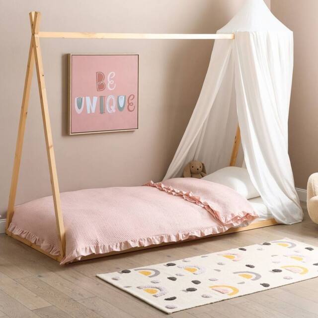 Wyld and Coco Kids House Bed Light Pine 3ft Single in Brown - image 1