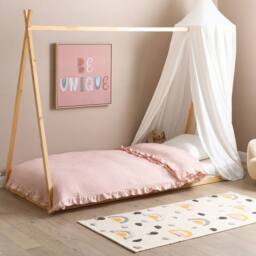 Wyld and Coco Kids House Bed Light Pine 3ft Single in Brown - thumbnail 1