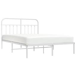 Berkfield Home Metal Bed Frame with Headboard White 150x200 cm King Size - thumbnail 6