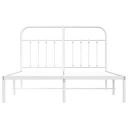Berkfield Home Metal Bed Frame with Headboard White 150x200 cm King Size - thumbnail 7