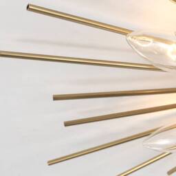 NIVOR 6 Light Sputnik Flush Mount Ceiling Lamp Gold Sleek Chandelier E14 in Metallic Gold - thumbnail 9