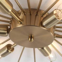 NIVOR 6 Light Sputnik Flush Mount Ceiling Lamp Gold Sleek Chandelier E14 in Metallic Gold - thumbnail 8