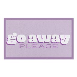 Artsy Mats Go Away Please Lilac Indoor & Outdoor Doormat - 70x40cm in Purple - Size: 40 cm x 70 cm - thumbnail 2