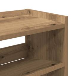 Berkfield Home Shoe Rack Artisan Oak 80x25x100 cm Engineered Wood in Brown - Size: 80 x 25 x 100 cm - thumbnail 7