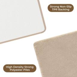KORVIXA Velvet/Beige/60 x 90cm Heavy Duty Non-Slip Door Mat in Beige - Size: 100 cm diameter - thumbnail 3