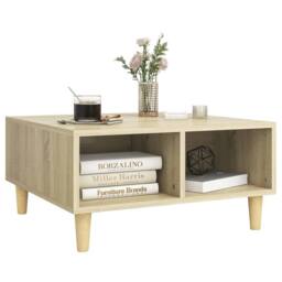 Berkfield Home Decorative Coffee Table Sonoma Oak 60x60x30 cm Engineered Wood in Light Tan - Size: 60 x 60 x 30 cm