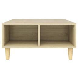 Berkfield Home Decorative Coffee Table Sonoma Oak 60x60x30 cm Engineered Wood in Light Tan - Size: 60 x 60 x 30 cm - thumbnail 4