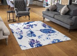 Benjamin Tate Design Autumn Leaves Background Designer Rug in Natural - Size: Large - thumbnail 2