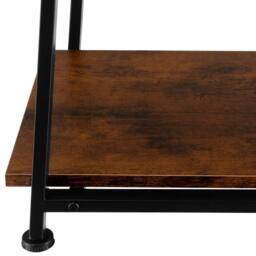 tectake Desk Paisley - Trapezoidal Frame, Shelf With 2 Storage Compartments in Brown - thumbnail 8
