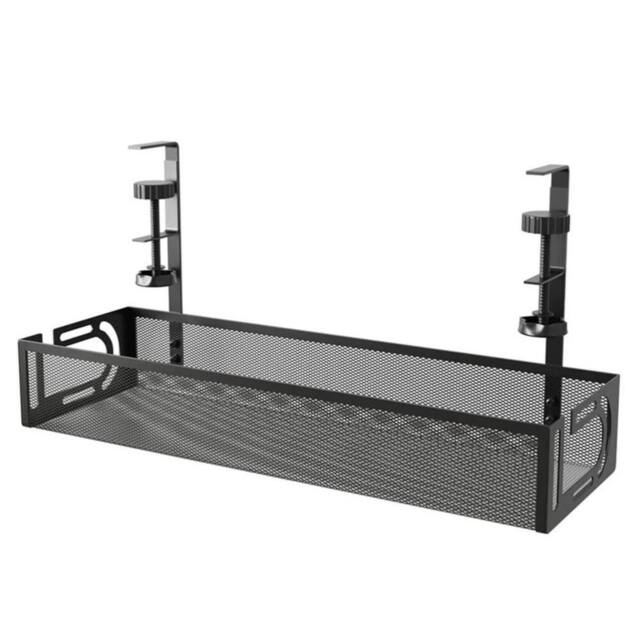 NESTLUNE Under Desk Cable Tray Management Organizer No Drill Tidy Wire Cord in Black - Size: 100 cm x 15 cm - image 1