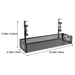 NESTLUNE Under Desk Cable Tray Management Organizer No Drill Tidy Wire Cord in Black - Size: 100 cm x 15 cm - thumbnail 2