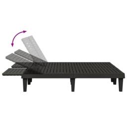 Berkfield Home Double Sun Lounger Black 155x138x83 cm Polypropylene - Size: 155 x 138 x 83 cm - thumbnail 7