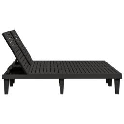 Berkfield Home Double Sun Lounger Black 155x138x83 cm Polypropylene - Size: 155 x 138 x 83 cm - thumbnail 5