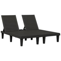 Berkfield Home Double Sun Lounger Black 155x138x83 cm Polypropylene - Size: 155 x 138 x 83 cm - thumbnail 1
