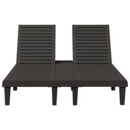 Berkfield Home Double Sun Lounger Black 155x138x83 cm Polypropylene - Size: 155 x 138 x 83 cm - thumbnail 4