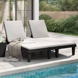 Berkfield Home Double Sun Lounger Black 155x138x83 cm Polypropylene - Size: 155 x 138 x 83 cm - thumbnail 3