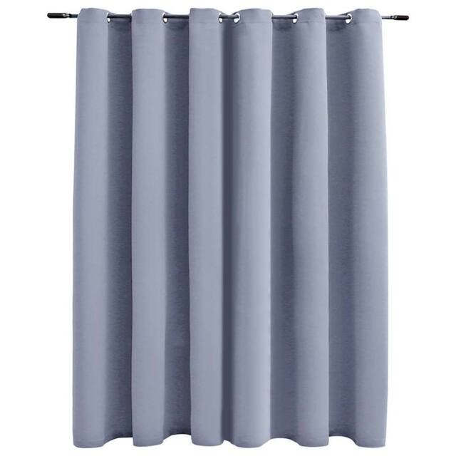 Berkfield Home Blackout Curtain with Metal Rings Grey 290x245 cm - image 1