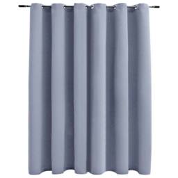 Berkfield Home Blackout Curtain with Metal Rings Grey 290x245 cm - thumbnail 1