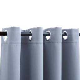 Berkfield Home Blackout Curtain with Metal Rings Grey 290x245 cm - thumbnail 4