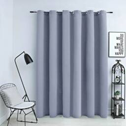 Berkfield Home Blackout Curtain with Metal Rings Grey 290x245 cm - thumbnail 2
