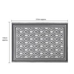 JVL The Gardener Geo Pattern Outdoor Garden Rug 150x210cm in Black - Size: 150 cm x 210 cm - thumbnail 9