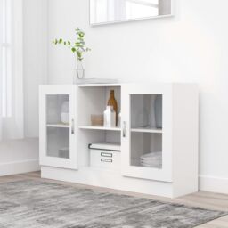Berkfield Home Vitrine Cabinet White 120x30.5x70 cm Engineered Wood - thumbnail 1
