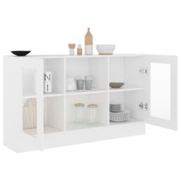 Berkfield Home Vitrine Cabinet White 120x30.5x70 cm Engineered Wood - thumbnail 4