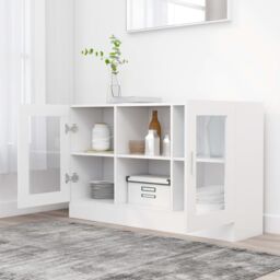 Berkfield Home Vitrine Cabinet White 120x30.5x70 cm Engineered Wood - thumbnail 3