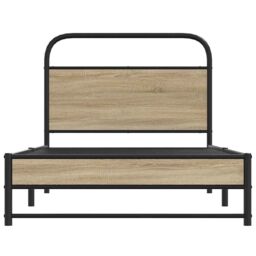Berkfield Home Bed Frame Without Mattress 100x190 cm Smoked Oak Engineered Wood in Brown - thumbnail 5