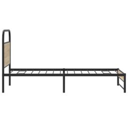 Berkfield Home Bed Frame Without Mattress 100x190 cm Smoked Oak Engineered Wood in Brown - thumbnail 6