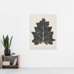 "Artery8 Black & White Leaf Drawing Owen Jones Vintage Wall Art Print Poster in Beige - Size: W12"" x H16""" - thumbnail 4