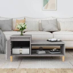 Berkfield Home Coffee Table Grey Sonoma 100x50x45 cm Engineered Wood - Size: 100 x 50 x 45 cm - thumbnail 3