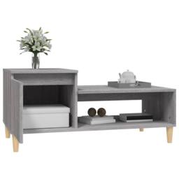 Berkfield Home Coffee Table Grey Sonoma 100x50x45 cm Engineered Wood - Size: 100 x 50 x 45 cm - thumbnail 4