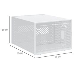 HOMCOM 8PCS Stackable Clear Plastic Shoe Storage Box for UK/EU Size 8.5/43 - Size: 8 Pack - thumbnail 3