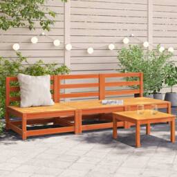 Berkfield Home Garden Sofas Armless 3 pcs Wax Brown 70x70x67 cm Solid Wood Pine - Size: 70 x 70 x 67 cm