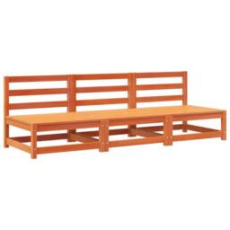 Berkfield Home Garden Sofas Armless 3 pcs Wax Brown 70x70x67 cm Solid Wood Pine - Size: 70 x 70 x 67 cm - thumbnail 2